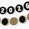Big Dot of Happiness Hello New Year Garland Banner, 2026 New Year's Eve Decor, 30 Ft of Cord, 15 Paper Disco Balls Midnight Clock Shapes Double-Sided